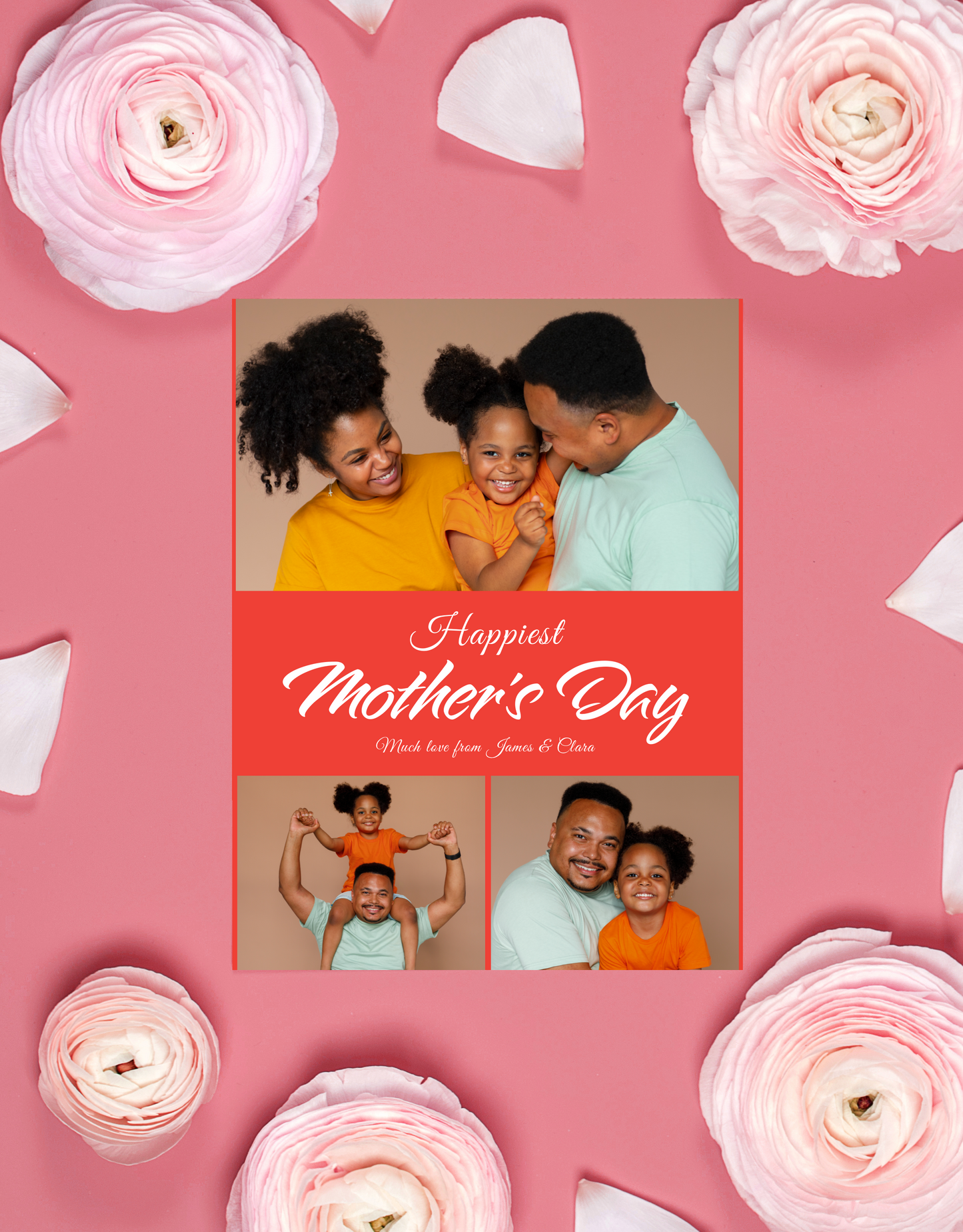 Happiest Mother's Day Three Photos Card