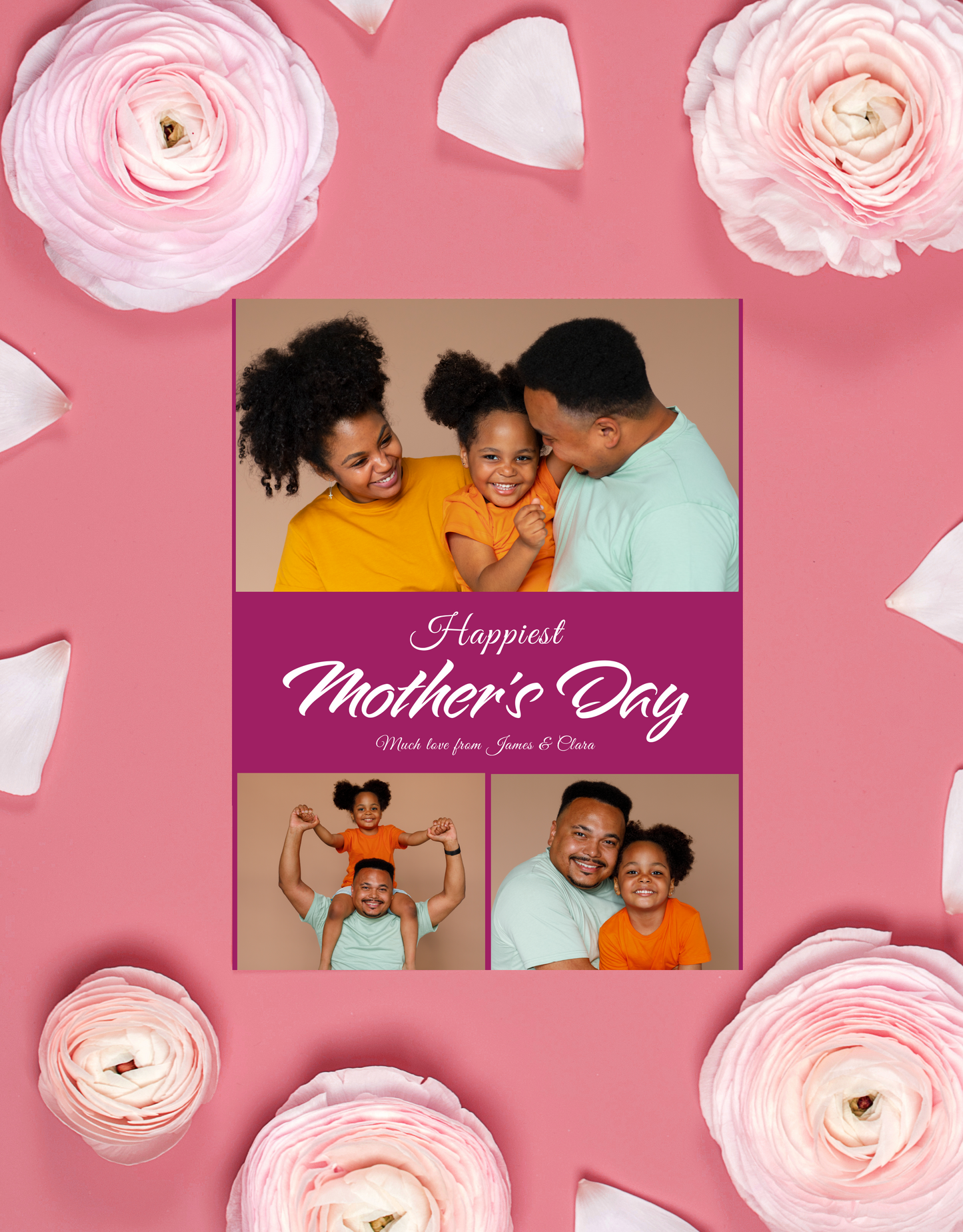 Happiest Mother's Day Three Photos Card