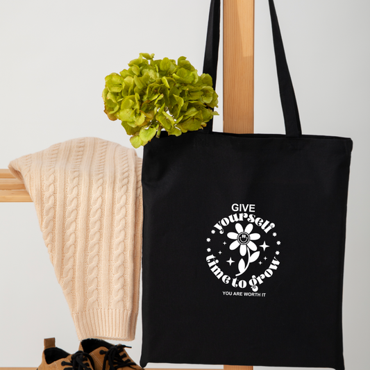 Give Yourself Time To Grow Totebag